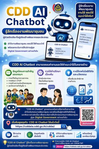 CDD BANDAN : GROWTH TEAM BANDAN PLUS พช.บ้านด่าน จังหวัดบุรีรัมย์ "่CDD AI : แพลตฟอร์มผู้ช่วยพัฒนากรอัจฉริยะ สู่ชุมชนเข้มแข็งอย่างยั่งยืน”    
